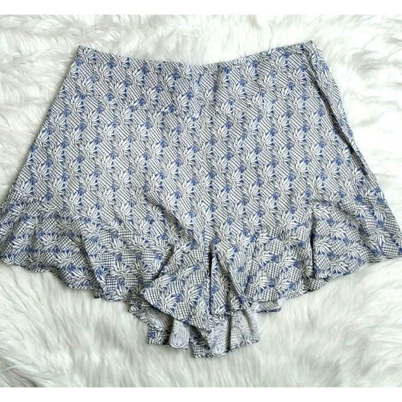 Anthropologie Maeve Shorts 10 Ruffle Pinapple High Rise Tropical Summer Vacay - Picture 4 of 10